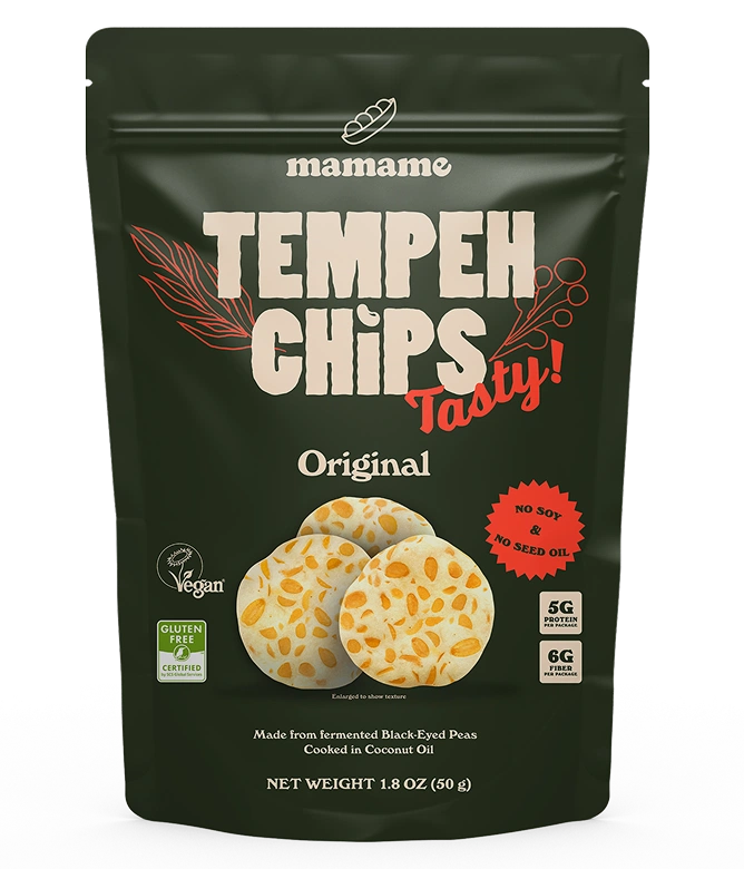 Mamame tempeh chips - a pack of original flavor.